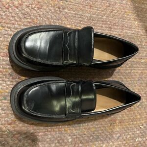 H&M | Black Patent Platform Loafers